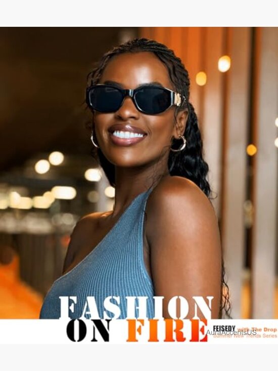 Retro Trendy Rectangle Sunglasses Unisex 90s Small Narrow Square UV400 main image 6